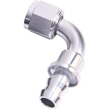 Aeroflow 400 Series 90 Degree Push Lock Hose End -8AN Silver
