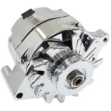 Aeroflow Chrome Ford Style 100 Amp Alternator - 1 Wire