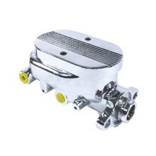 CAL Custom Chrome Finned Flat Top Brake Master Cylinder 1 Inch Bore