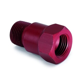 AutoMeter Adapter 5/8-18 UNF Female to 3/8"" NPT Male Red Alumin