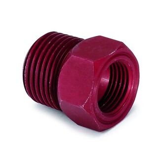 AutoMeter Adapter 5/8-18 UNF Female to 1/2"" NPT Male Red Alumin