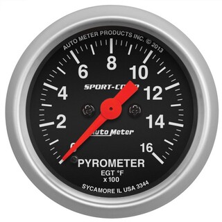 AutoMeter 3344 Sport-Comp Pyrometer Gauge 2-1/16"" 0-1600?F