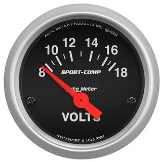 AutoMeter Sport-Comp Voltmeter Gauge 2-1/16" 8-18V