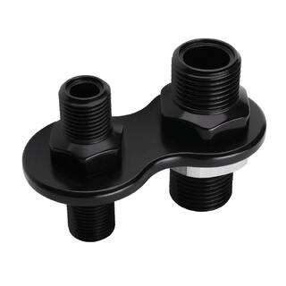BILLET SPECIALTIES A/C BULKHEAD 2-PORT INLINE #6 AND #10 - BLACK