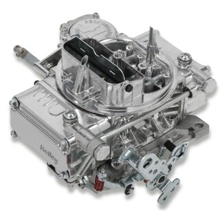 Holley 600CFM Vacuum Secondary Carburettor - Manual Choke - Shiny