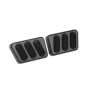 LOKAR 1964-70 MUSTANG BRAKE AND CLUTCH PEDAL PADS WITH RUBBER BLACK